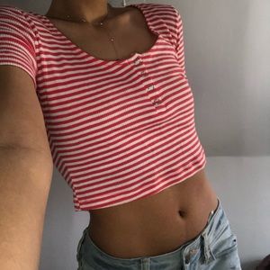 Striped red and white shirt